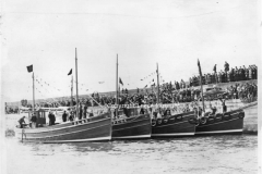 Peel breakwater christening boats