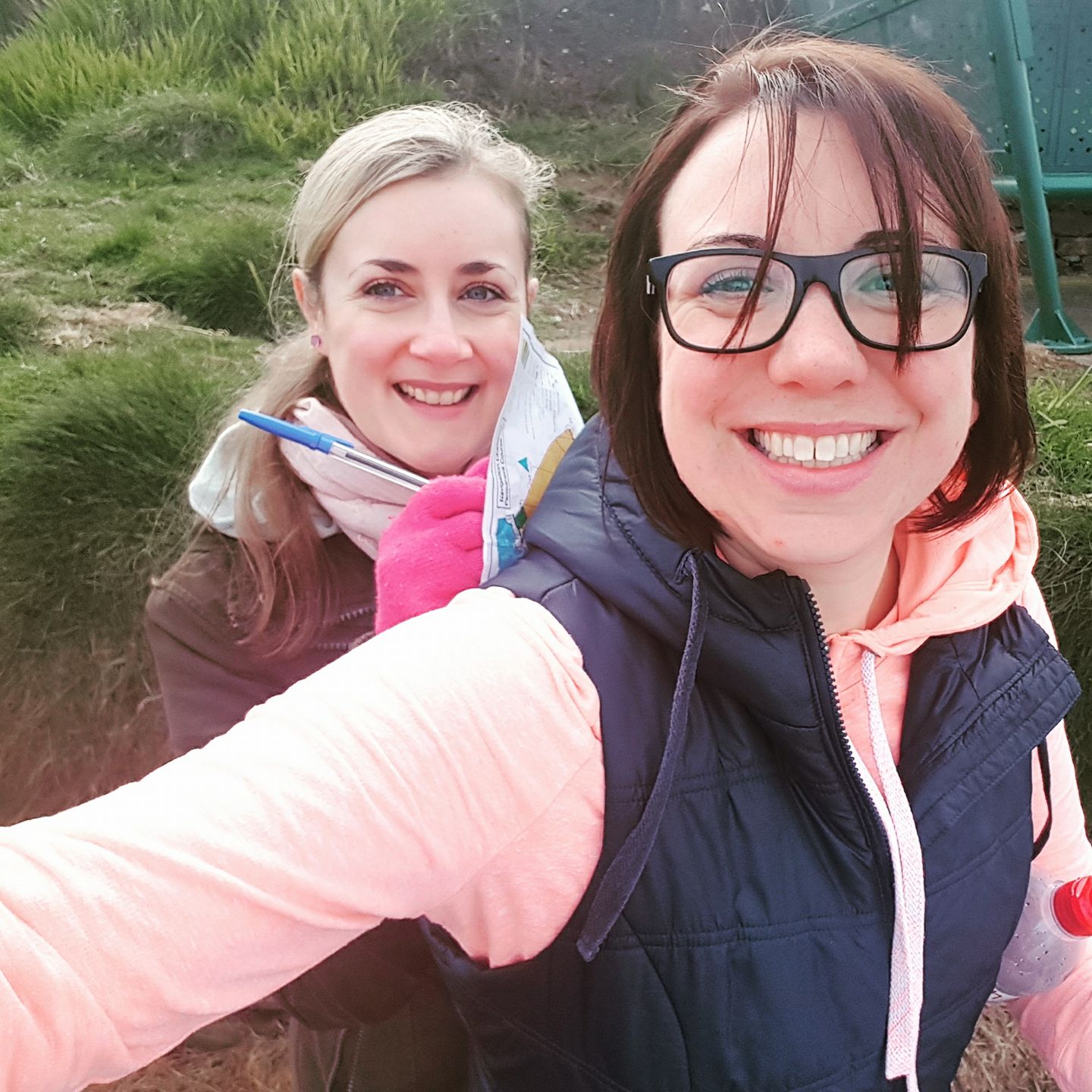 Image by Lindsay Clark, taking part in the first Orienteering event on Peel Headlands.